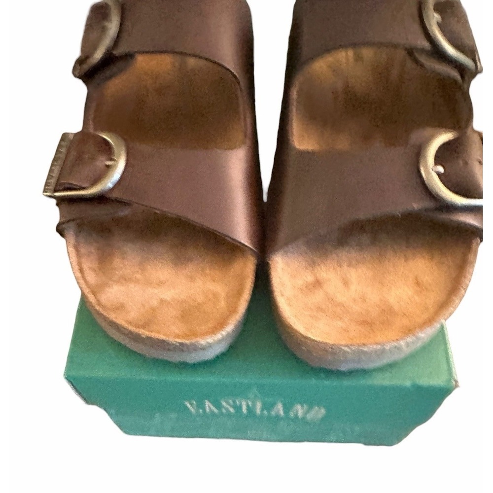 Eastland Mens Cambridge Sandals Dark Walnut Leather Double Strap Sz 11 NEW Brown